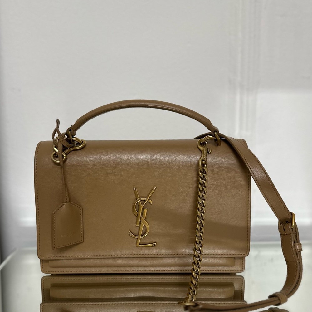 Yves Saint Laurent Sunset Bag in Natural Tan